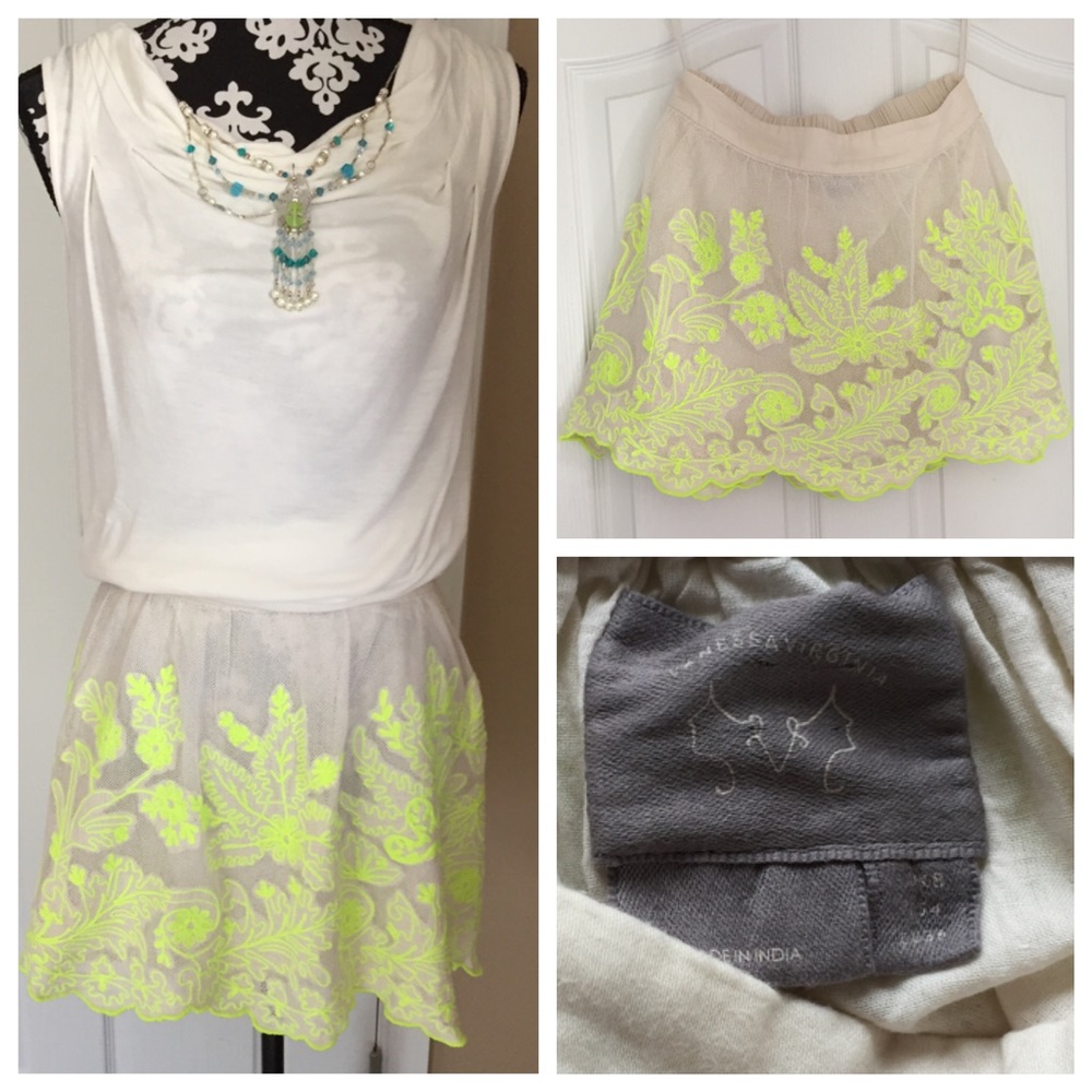 Anthropologie Electric Vines Skirt